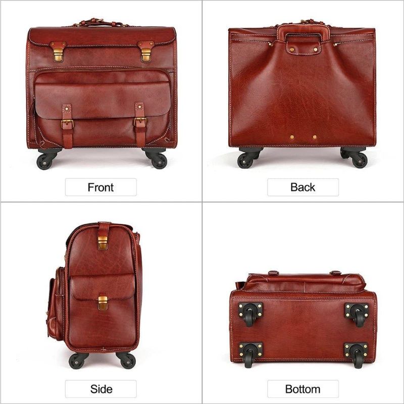 20 Tums Bagage Vintage Läder Carry On Resväskor