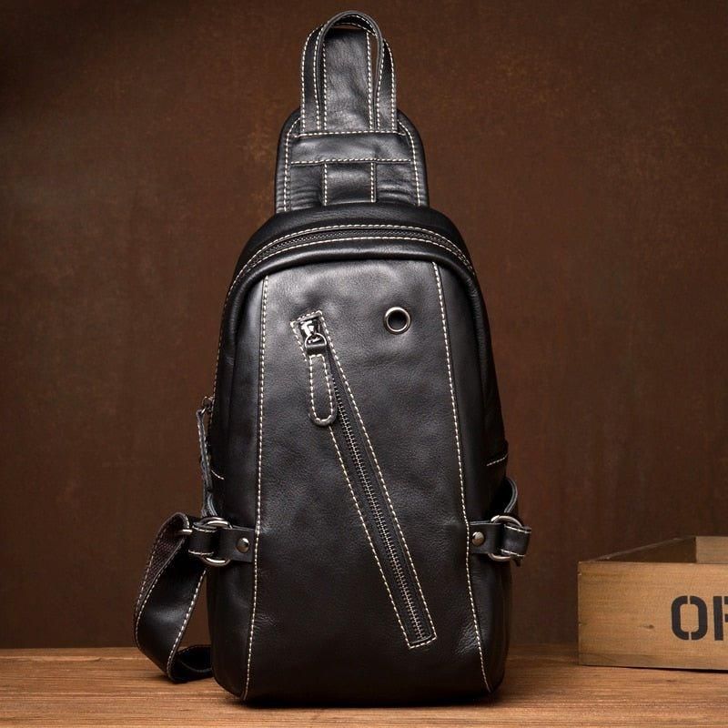 Läder Sling Bag Herr