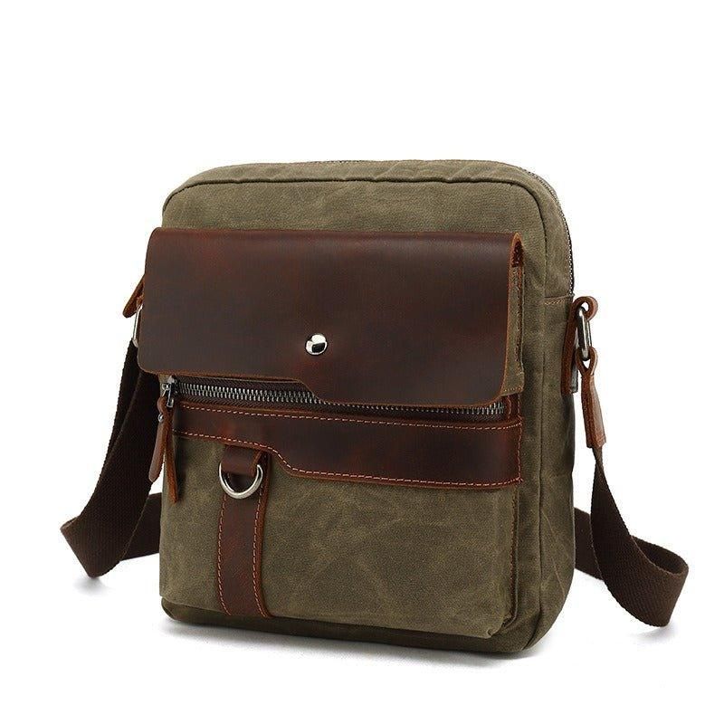 Liten Crossbody Messenger-väska I Canvas För Man