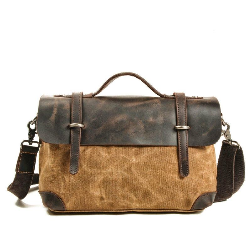 Retro Canvas Messenger-väska Portfölj Motorcykelväskor