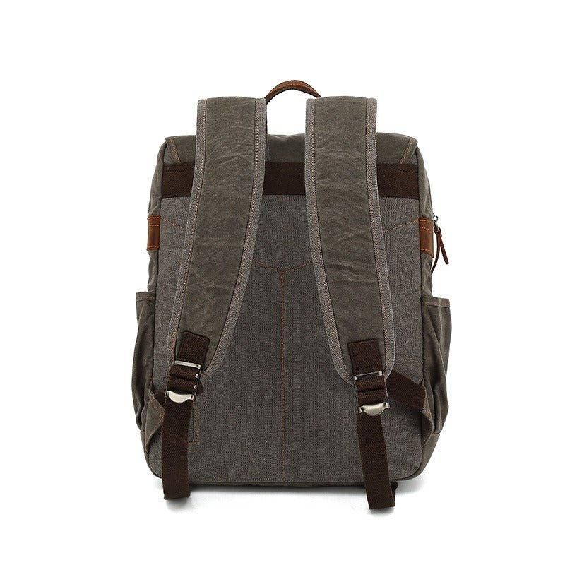 Vaxad Canvas Vintage Ryggsäck Laptop För Skolan