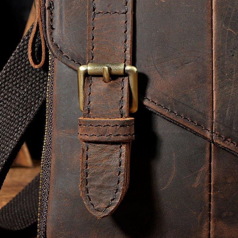 Vintage Äkta Läder Dual-use Messenger Axelväska