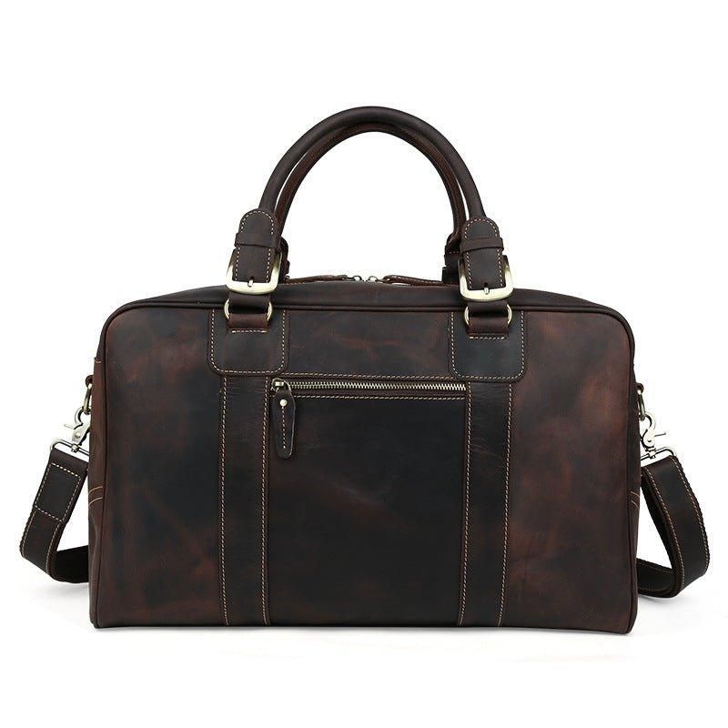 Vintage Läder Duffel Reseväska För Män
