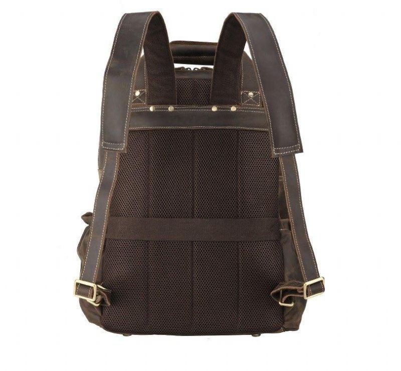 Vintage Läderryggsäck För Män Med Vagnfodral