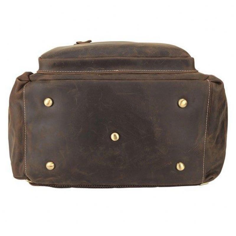 Vintage Läderryggsäck För Män Med Vagnfodral
