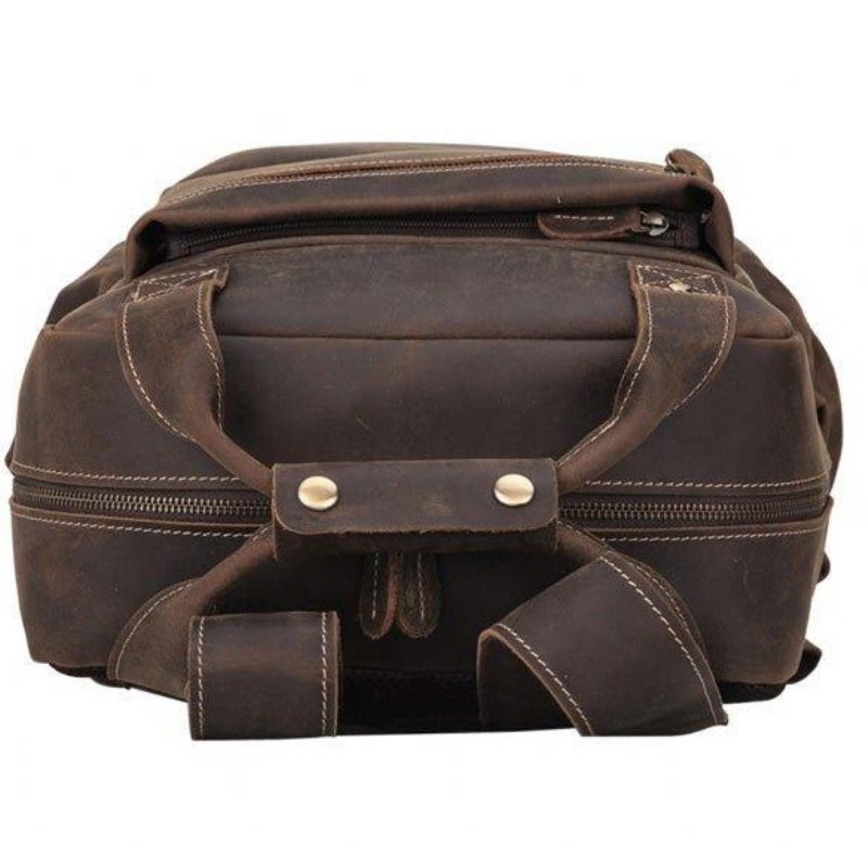 Vintage Läderryggsäck För Män Med Vagnfodral